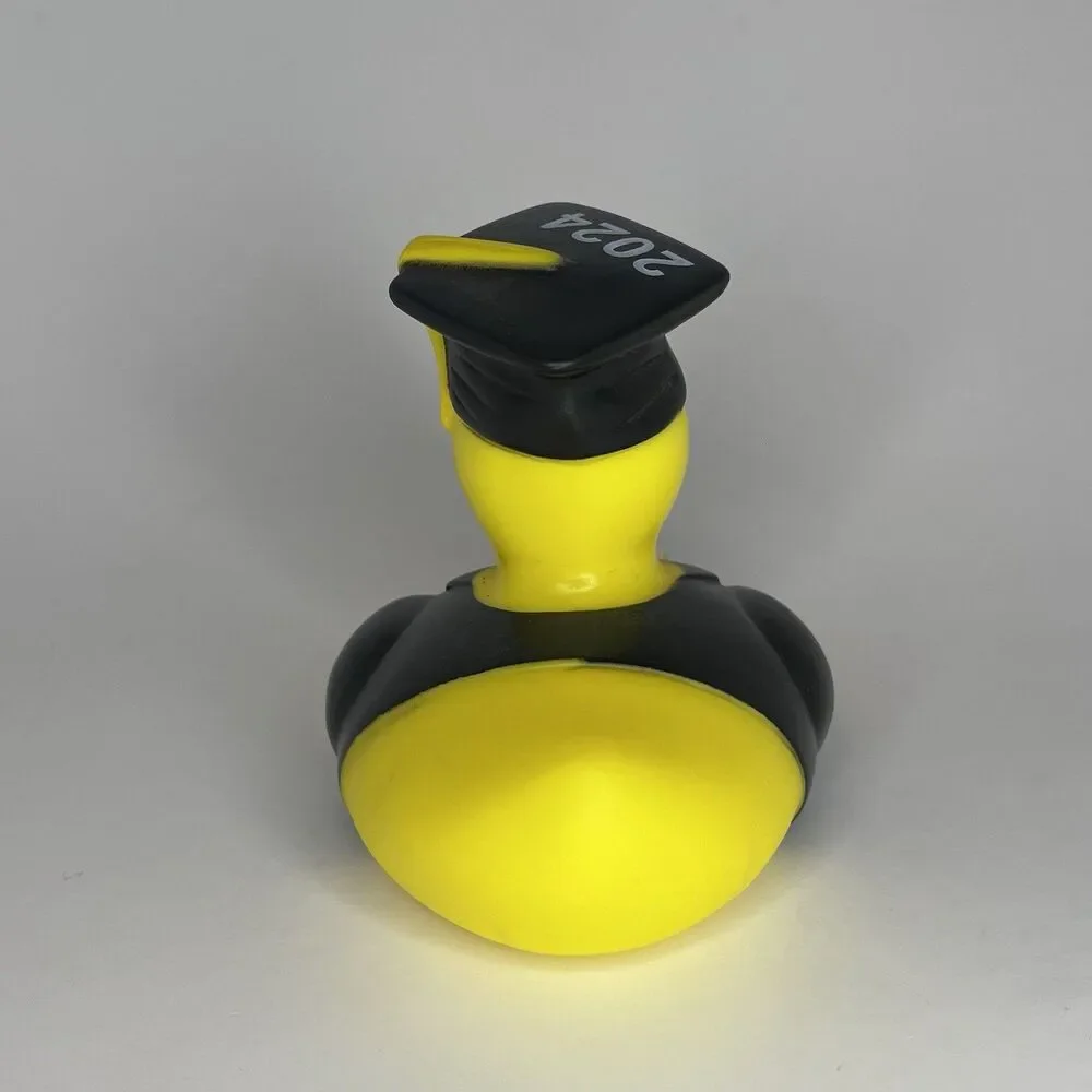 Graduation Rubber Duck 2024 Yellow Black Decorative Party Favor (Age 5-12)